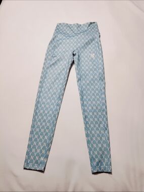 MLB Light Blue Leggings with White NY Yankees Monogram